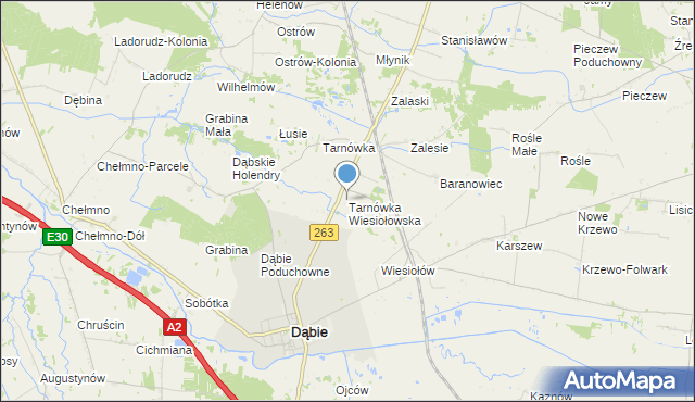 mapa Tarnówka Wiesiołowska, Tarnówka Wiesiołowska na mapie Targeo